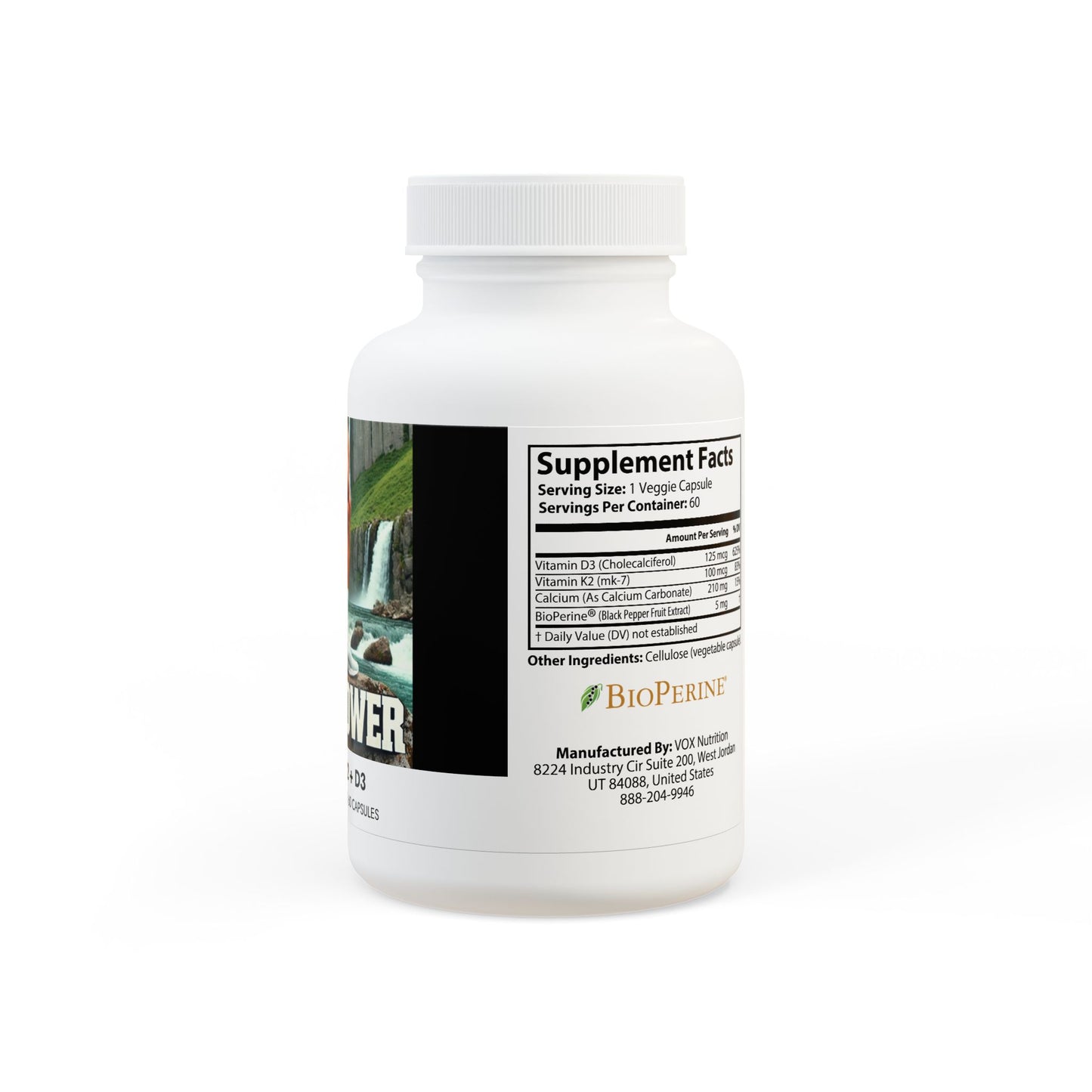 Vitamin K2 + D3 Supplement (60 Capsules)